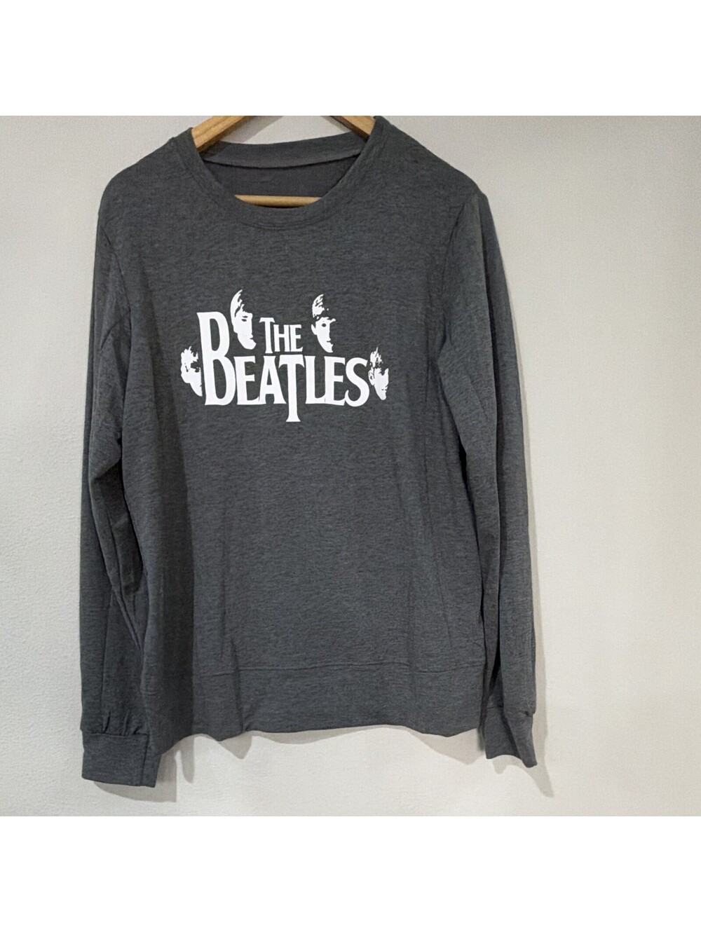 The Beatles Gray Graphic Long Sleeve Crewneck Shirt, Size XXl